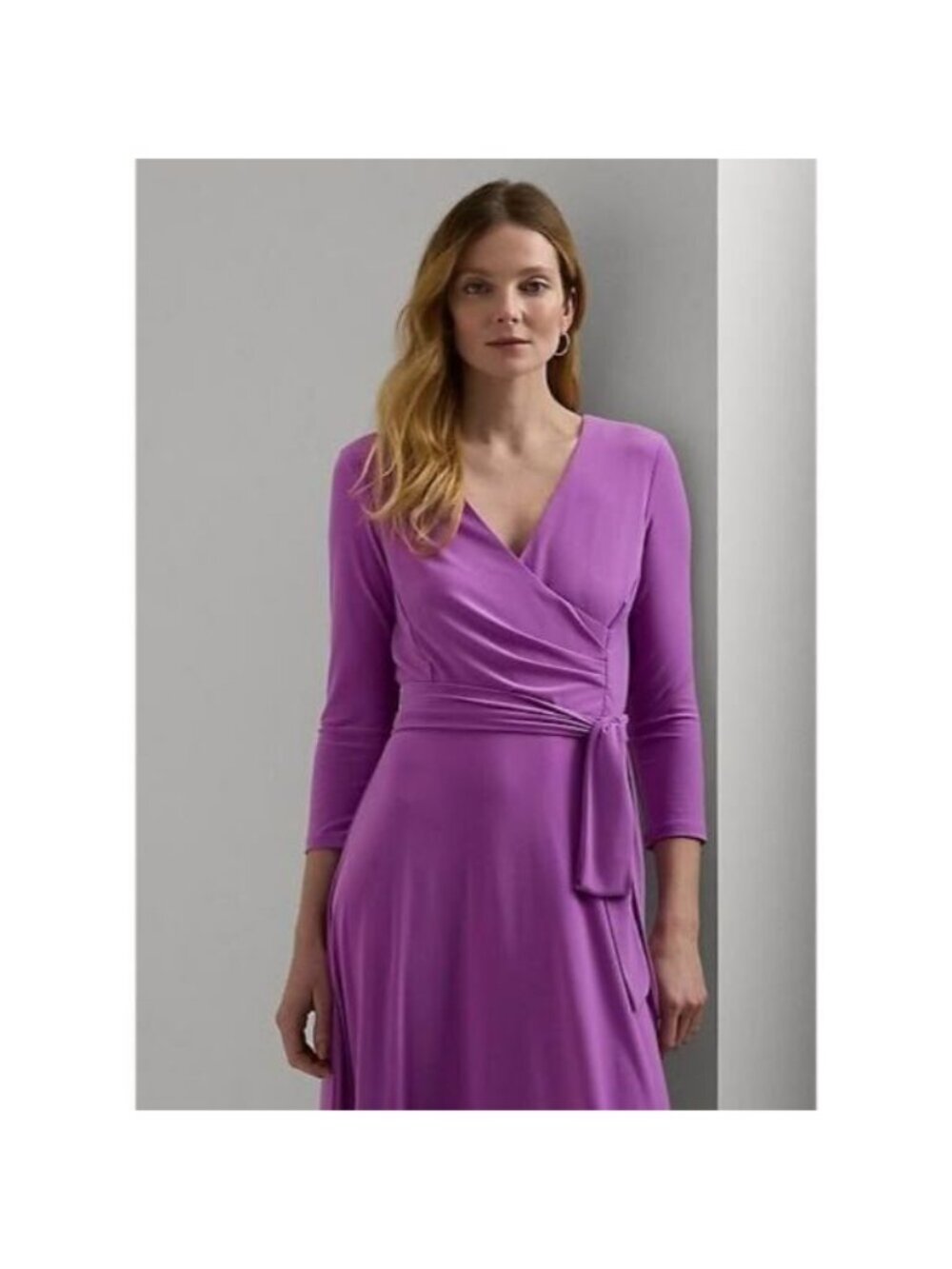 NEW Lauren Ralph Lauren Women's 16P Surplice Jersey Dress NWT $145 - Picture 2 of 5